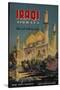 Iraqi Airways Travel Poster, Middle Eastern Mosque-null-Stretched Canvas