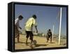 Iraqi Boys Play Soccer in a Baghdad Neighborhood-null-Framed Stretched Canvas