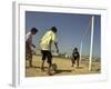 Iraqi Boys Play Soccer in a Baghdad Neighborhood-null-Framed Photographic Print