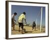 Iraqi Boys Play Soccer in a Baghdad Neighborhood-null-Framed Photographic Print