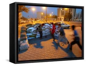 Iraqi Boys Play Soccer-null-Framed Stretched Canvas