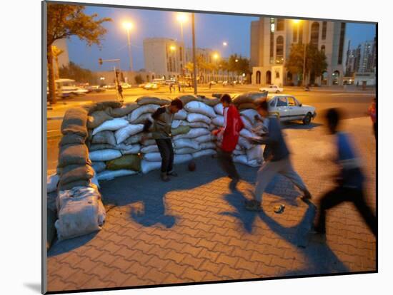 Iraqi Boys Play Soccer-null-Mounted Premium Photographic Print