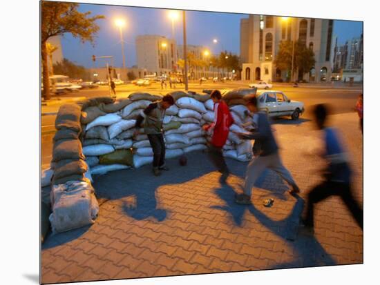 Iraqi Boys Play Soccer-null-Mounted Photographic Print