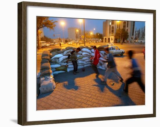 Iraqi Boys Play Soccer-null-Framed Photographic Print