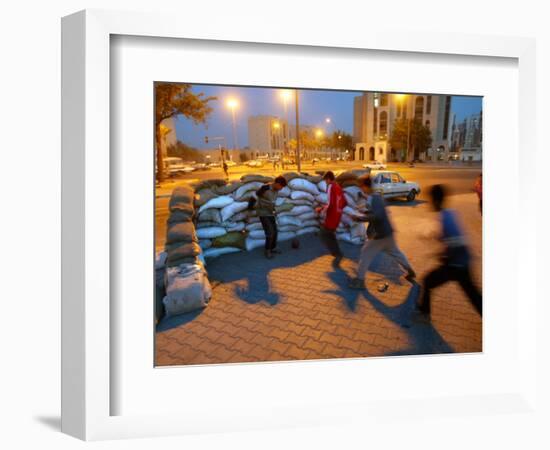 Iraqi Boys Play Soccer-null-Framed Photographic Print