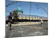 Iraqi Children Play Soccer on a Deserted Street-null-Mounted Photographic Print