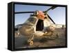 Iraqi Helicopter Sits on the Flight Deck Abandoned at Camp Warhorse-Stocktrek Images-Framed Stretched Canvas