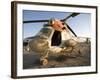 Iraqi Helicopter Sits on the Flight Deck Abandoned at Camp Warhorse-Stocktrek Images-Framed Photographic Print