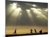 Iraqi Kurdish Boys Play Football as the Sun Sets-null-Mounted Photographic Print