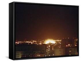 Iraqi Scud-B Missile Impact-John Gaps III-Framed Stretched Canvas