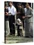 Iraqis, Inluding a Little Girl, Pause to Pray-null-Stretched Canvas