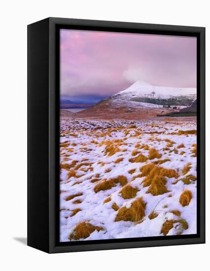 Ireland, Co.Donegal, Derryveagh mountains, Muckish in snow-Shaun Egan-Framed Stretched Canvas