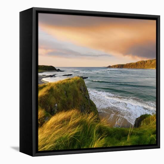 Ireland, Co.Donegal, Inishowen, Doagh beach at dusk-Shaun Egan-Framed Stretched Canvas