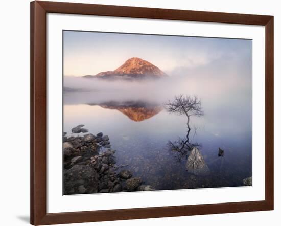 Ireland, Co.Donegal, Mount Errigal reflected in Lough Dunlewey-Shaun Egan-Framed Photographic Print