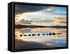 Ireland, Co.Donegal, Mulroy bay, Stepping stones at dusk-Shaun Egan-Framed Stretched Canvas