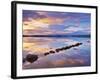 Ireland, Co.Donegal, Mulroy bay, Stepping stones at dusk-Shaun Egan-Framed Photographic Print