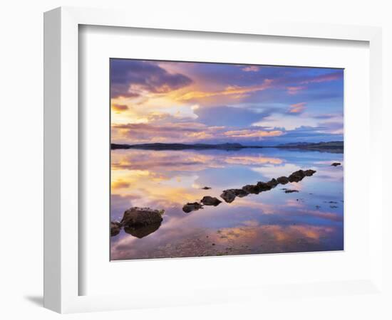 Ireland, Co.Donegal, Mulroy bay, Stepping stones at dusk-Shaun Egan-Framed Photographic Print