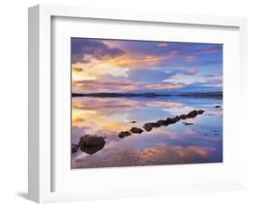 Ireland, Co.Donegal, Mulroy bay, Stepping stones at dusk-Shaun Egan-Framed Photographic Print