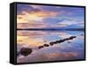 Ireland, Co.Donegal, Mulroy bay, Stepping stones at dusk-Shaun Egan-Framed Stretched Canvas