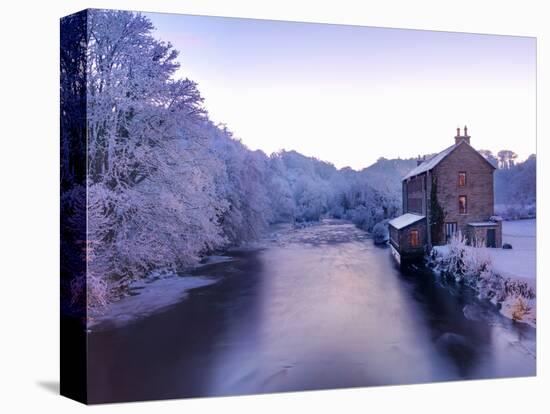 Ireland, Co.Donegal, Ramelton, River lennon in winter, House by river (PR)-Shaun Egan-Stretched Canvas