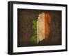 Ireland Country Flag Map-Red Atlas Designs-Framed Giclee Print