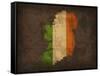 Ireland Country Flag Map-Red Atlas Designs-Framed Stretched Canvas