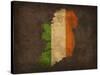 Ireland Country Flag Map-Red Atlas Designs-Stretched Canvas