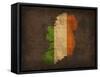 Ireland Country Flag Map-Red Atlas Designs-Framed Stretched Canvas