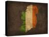 Ireland Country Flag Map-Red Atlas Designs-Stretched Canvas