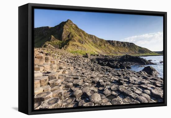 Ireland, County Antrim, Bushmills, Giants Causeway, basalt rock formation-Walter Bibikow-Framed Stretched Canvas