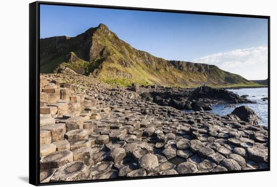 Ireland, County Antrim, Bushmills, Giants Causeway, basalt rock formation-Walter Bibikow-Framed Stretched Canvas