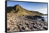 Ireland, County Antrim, Bushmills, Giants Causeway, basalt rock formation-Walter Bibikow-Framed Stretched Canvas