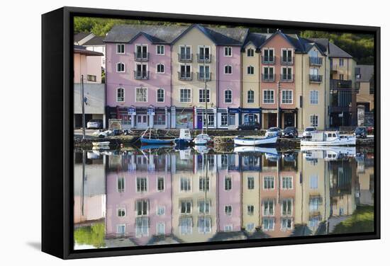 Ireland, County Cork, Bantry, harborfront buildings-Walter Bibikow-Framed Stretched Canvas