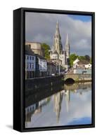 Ireland, County Cork, Cork City, St. Fin Barre's Cathedral seen from the River Lee-Walter Bibikow-Framed Stretched Canvas