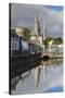 Ireland, County Cork, Cork City, St. Fin Barre's Cathedral seen from the River Lee-Walter Bibikow-Stretched Canvas