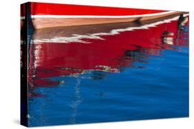 Ireland, County Fingal, Howth, Howth Harbor, boat reflections-Walter Bibikow-Stretched Canvas