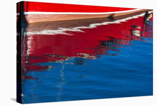 Ireland, County Fingal, Howth, Howth Harbor, boat reflections-Walter Bibikow-Stretched Canvas