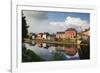 Ireland, County Kilkenny, Kilkenny City, pubs along River Nore-Walter Bibikow-Framed Photographic Print