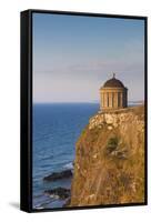 Ireland, County Londonderry, Downhill Demesne, Mussenden Temple at sunset-Walter Bibikow-Framed Stretched Canvas