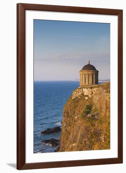 Ireland, County Londonderry, Downhill Demesne, Mussenden Temple at sunset-Walter Bibikow-Framed Premium Photographic Print