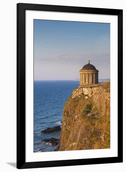 Ireland, County Londonderry, Downhill Demesne, Mussenden Temple at sunset-Walter Bibikow-Framed Premium Photographic Print