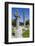 Ireland, County Wicklow, Glendalough, Celtic cross and Round Tower-Walter Bibikow-Framed Photographic Print