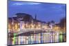 Ireland, Dublin, Hapenny Bridge over the River Liffey, dusk-Walter Bibikw-Mounted Photographic Print