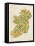 Ireland Eire City Text map-Michael Tompsett-Framed Stretched Canvas