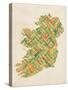 Ireland Eire City Text map-Michael Tompsett-Stretched Canvas