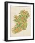 Ireland Eire City Text map-Michael Tompsett-Framed Art Print