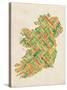 Ireland Eire City Text map-Michael Tompsett-Stretched Canvas