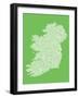 Ireland Eire City Text map-Michael Tompsett-Framed Art Print