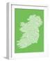 Ireland Eire City Text map-Michael Tompsett-Framed Art Print