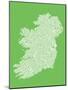 Ireland Eire City Text map-Michael Tompsett-Mounted Art Print